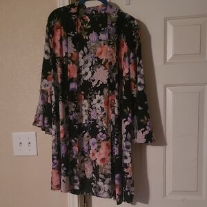 Slinky Brand Black Floral Women's Robe
